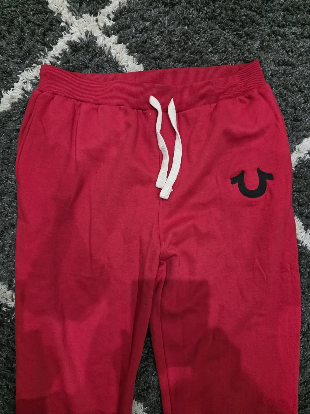 True Religion Brand Men's Red  Big Horseshoes Logo Sweatpants Pants XXXL